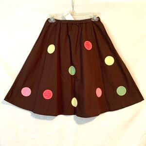 Gymboree Girls Circle Patch Embroidered Dot Skirt Size 12